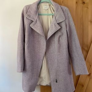 LOFT lavender herringbone moto coat. Size small.
